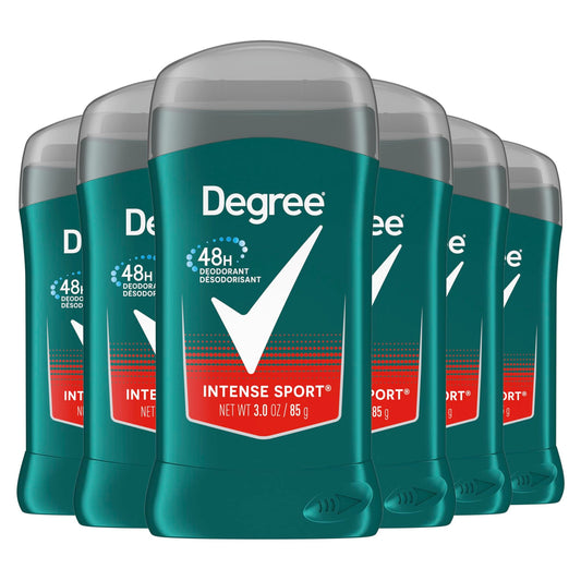 Degree Men Original Aluminum Free Deodorant for Men, 48-Hour Odor Protection, Intense Sport, 3 Ounce (Pack of 6) Beauty and Personal Care Degree