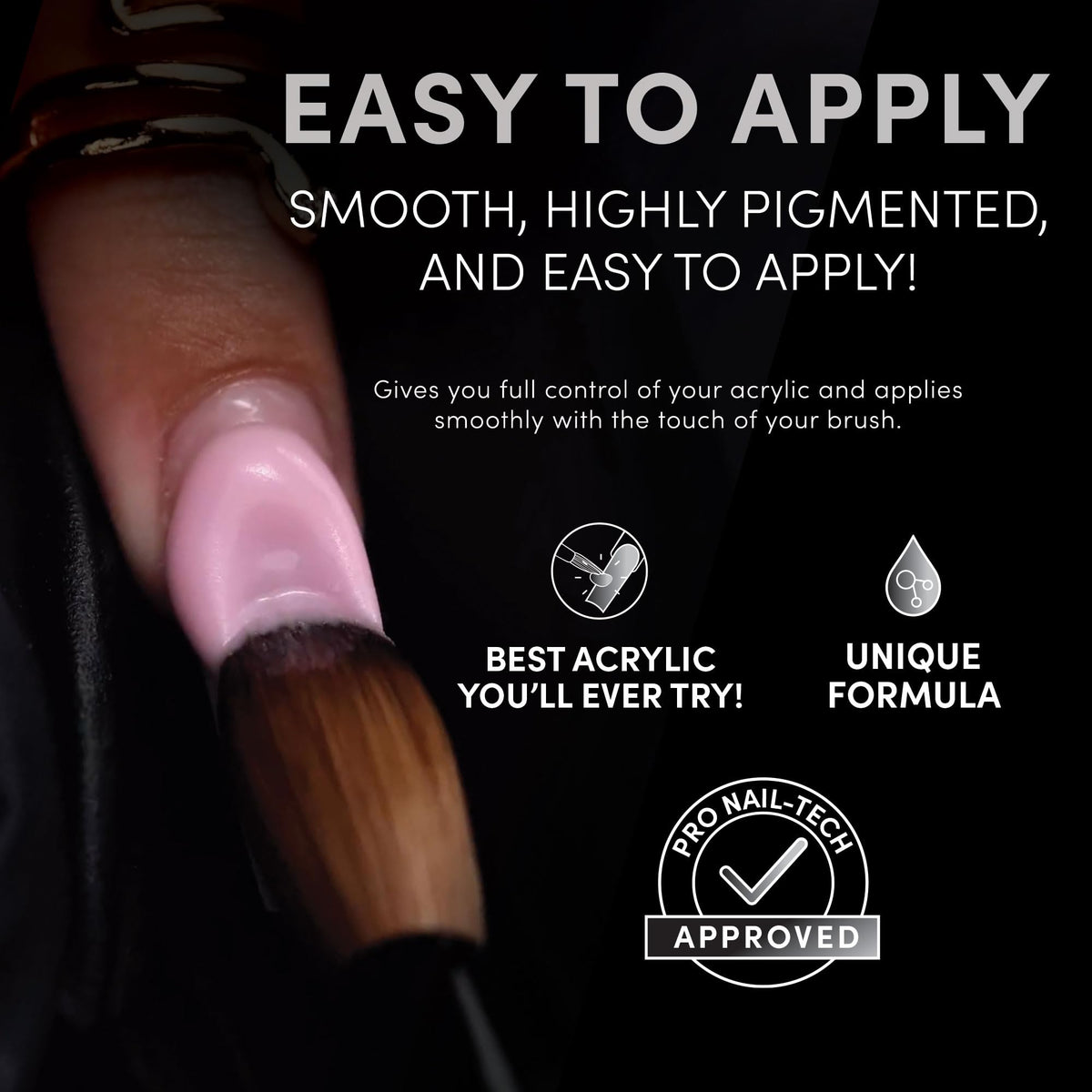 Chaun Legend Acrylic Powder, 2oz Long Lasting Salon Quality, Bubble Free, Self Leveling Professional Manicures, Fake Nails, Carving & Extensions