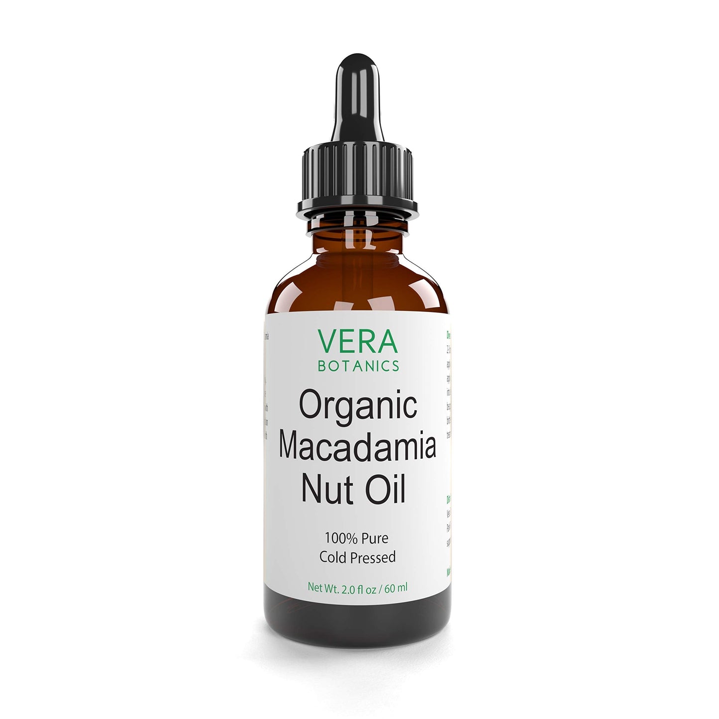 Vera Botanics ORGANIC MACADAMIA NUT OIL 100% Pure & Natural, Unrefined, Cold-Pressed For Face, Dry Skin, Nails, Lips, Body & Hair - Reduce Hair Beauty & Personal Care Vera Botanics