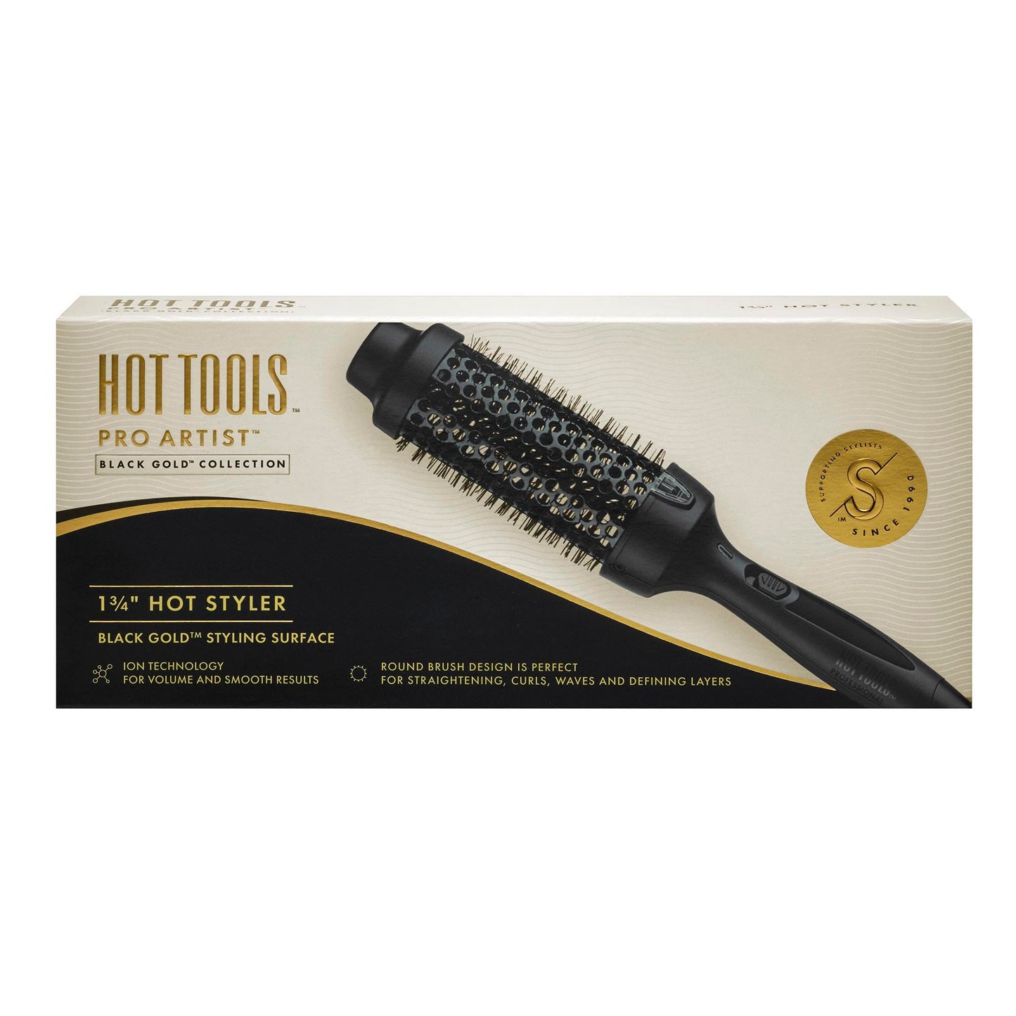 HOT Tools Pro Artist Black Gold Hot Styler, 1 ¾” | Effortlessly straighten, curl and More (Black) Beauty & Personal Care HOT TOOLS
