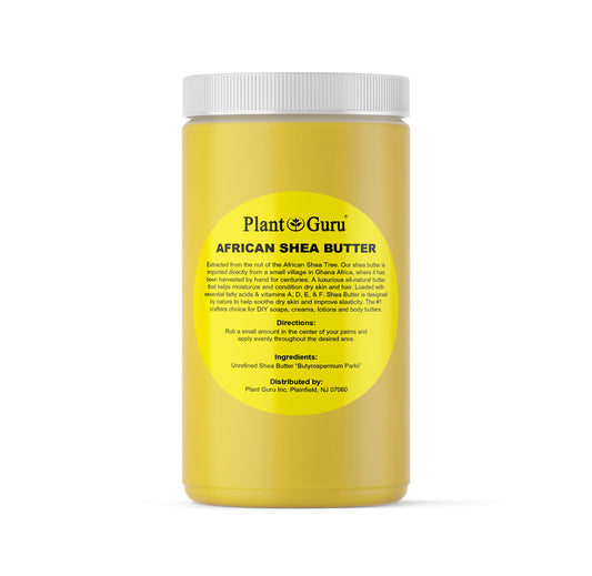 Plant Guru Raw African Shea Butter 32 oz. / 2 lbs. Jar Bulk 100% Pure Natural Unrefined YELLOW - Ideal Moisturizer For Dry Skin, Body, Face And Hair Beauty & Personal Care Plant Guru
