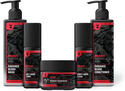Beard Struggle Ragnarok Rising Eddie Hall Beast Line - Signature Beard Care Kit - Includes Balm, Wash, Conditioner, Night & Day Oil Beauty and Personal Care The Beard Struggle