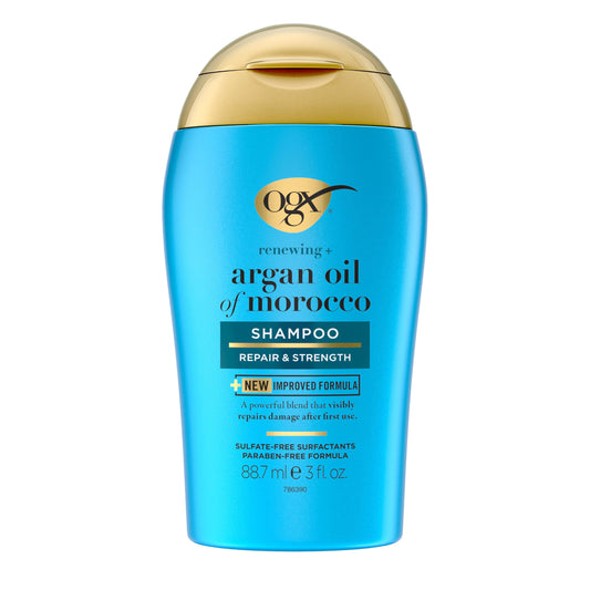 OGX Renewing + Argan Oil of Morocco Shampoo, Damage Repairing Shampoo & Argan Oil to Cleanse & Help Strengthen & Repair Damaged Hair, Travel Size Beauty & Personal Care OGX