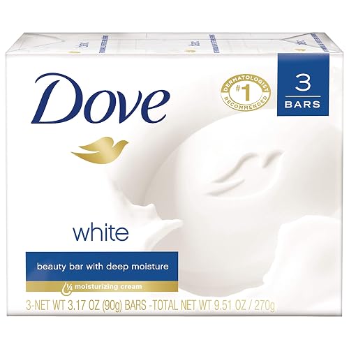 Dove Beauty Bar More Moisturizing than Bar Soap White Effectively Washes Away Bacteria While Nourishing Your Skin 3.17 oz, 3 Bars Beauty & Personal Care Dove