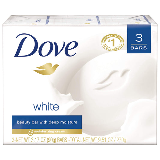 Dove Beauty Bar More Moisturizing than Bar Soap White Effectively Washes Away Bacteria While Nourishing Your Skin 3.17 oz, 3 Bars Beauty & Personal Care Dove