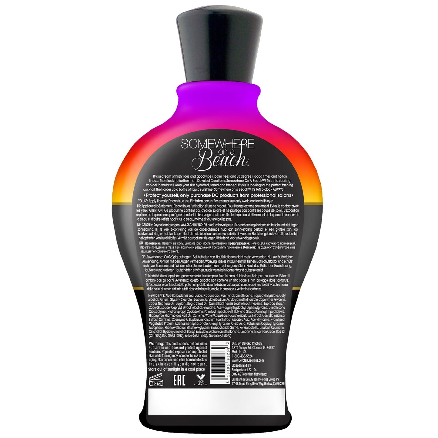 Somewhere on a Beach, Indoor Outdoor, Instant Dark Tanning Lotion 12.25 Ounce Beauty & Personal Care Devoted Creations