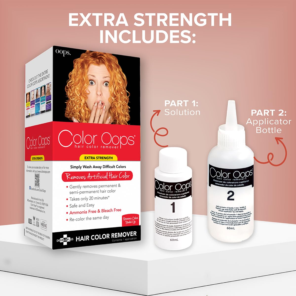 Color Oops Extra Strength Hair Color Remover, 1 Application, Hair Dye Remover Processes in 20 Minutes, Safely Removes Permanent & Semi-Permanent Dye Beauty & Personal Care Color Oops