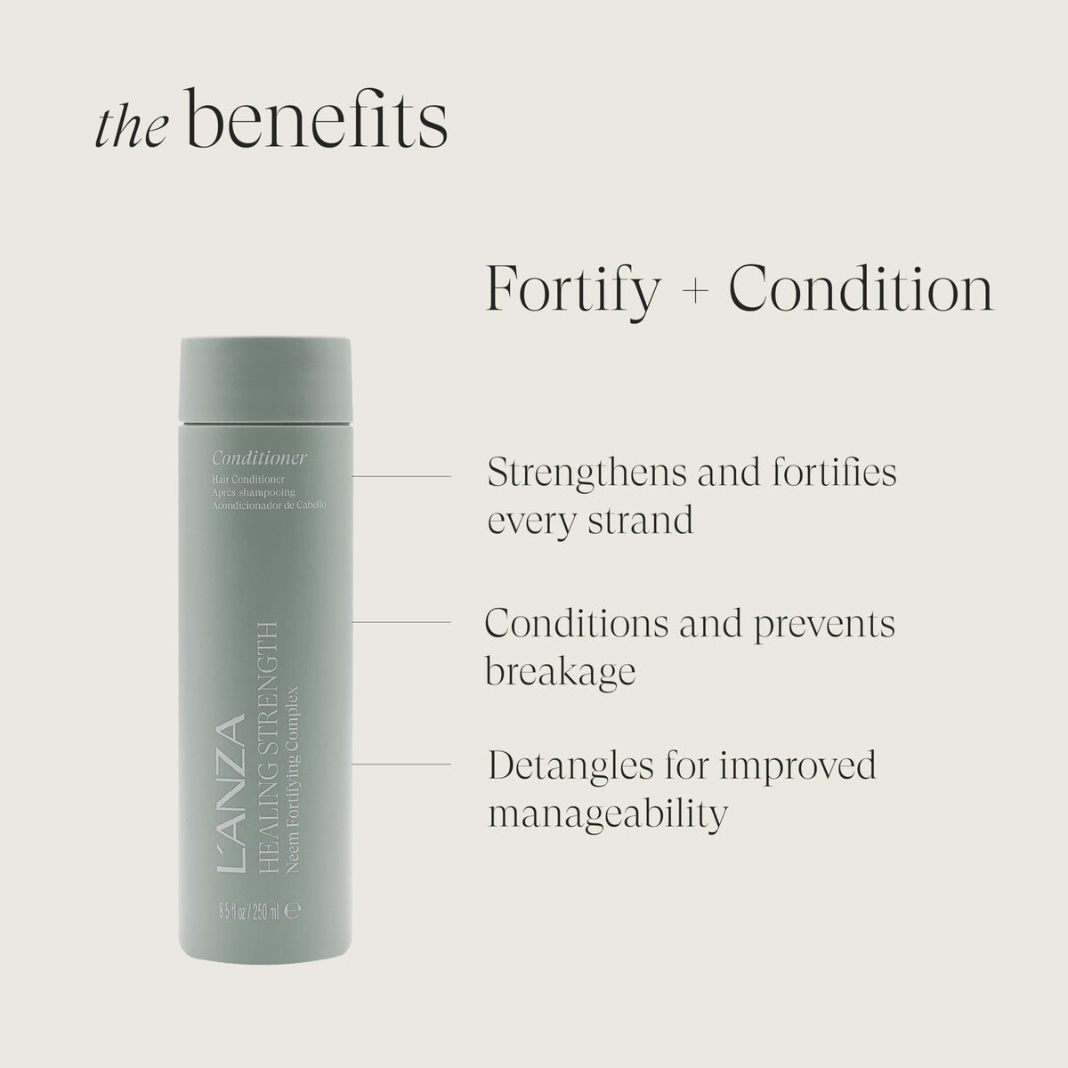 L’ANZA Healing Strength Manuka Honey Conditioner - Strengthens, Protects and Restores Weak, Fragile, and Aged Hair, Rich with Keratin Protein, Healing Beauty & Personal Care L’ANZA