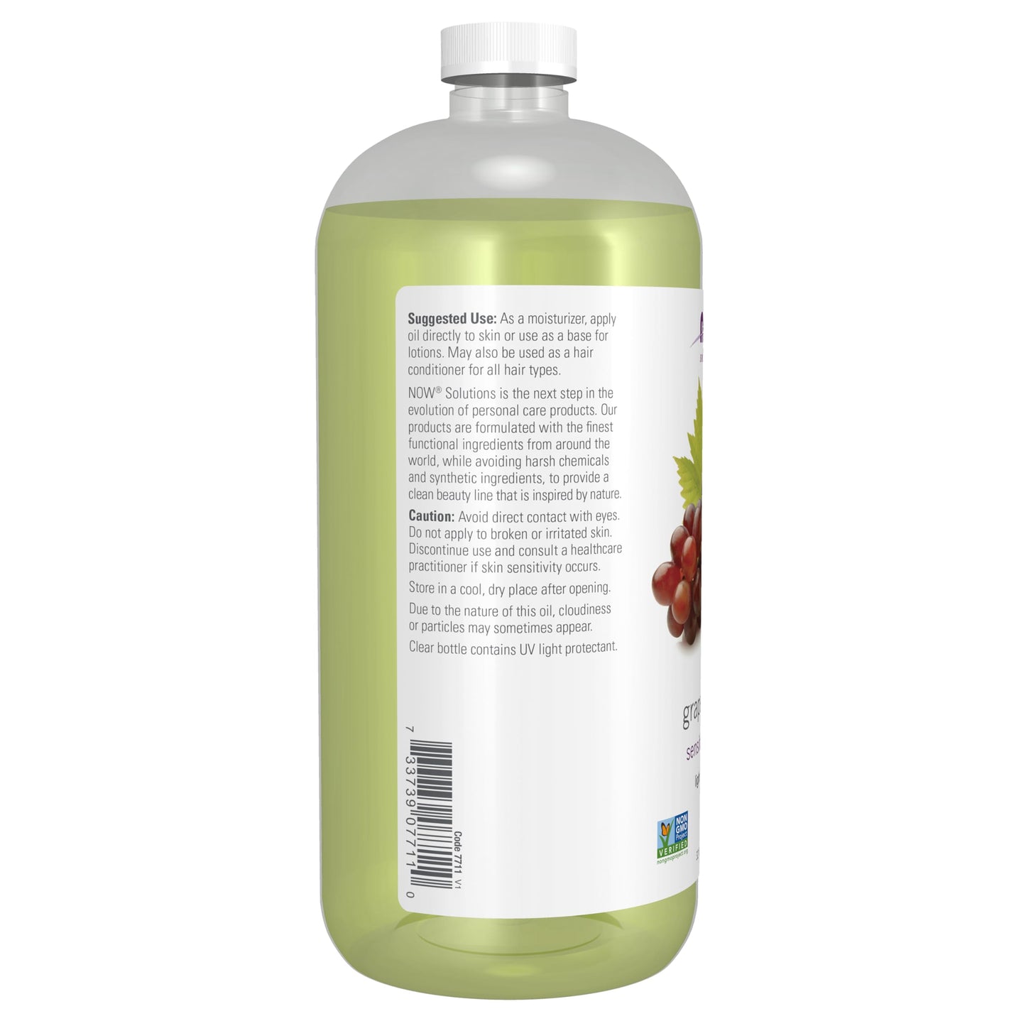 NOW Solutions, Grapeseed Oil, Skin Care for Sensitive Skin, Light Silky Moisturizer for All Skin Types, 32-Ounce Beauty & Personal Care NOW Foods