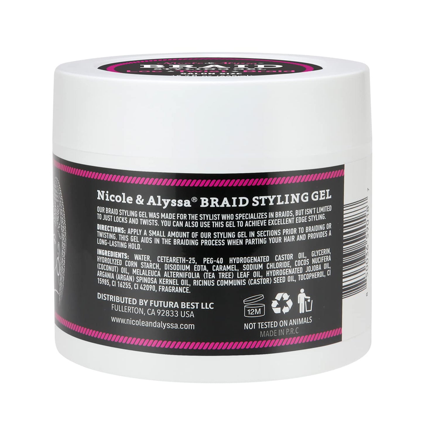 Nicole & Alyssa - Braiding Gel 15.7oz - No Flakes or Buildup, Perfect for Braids, Locs & Twists, Extra Hold, Frizz Control, Moisturizing Care Beauty & Personal Care Nicole & Alyssa