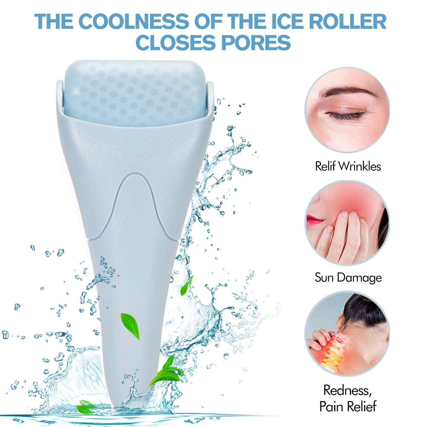Fronnor Ice Roller for Face,Eyes,Facial Massager Tool,Soothing Skin Care Tool,Cooling Skincare Device for Puffiness,At-Home Spa Gift for Women Beauty and Personal Care Fronnor