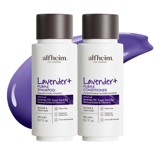 ALFHEIM Lavender+ Purple Shampoo & Conditioner Set for Blonde, Silver & Color-Treated Hair - Restores Cool Shine & Smoothness - with Quinoa Extract Beauty & Personal Care ALFHEIM