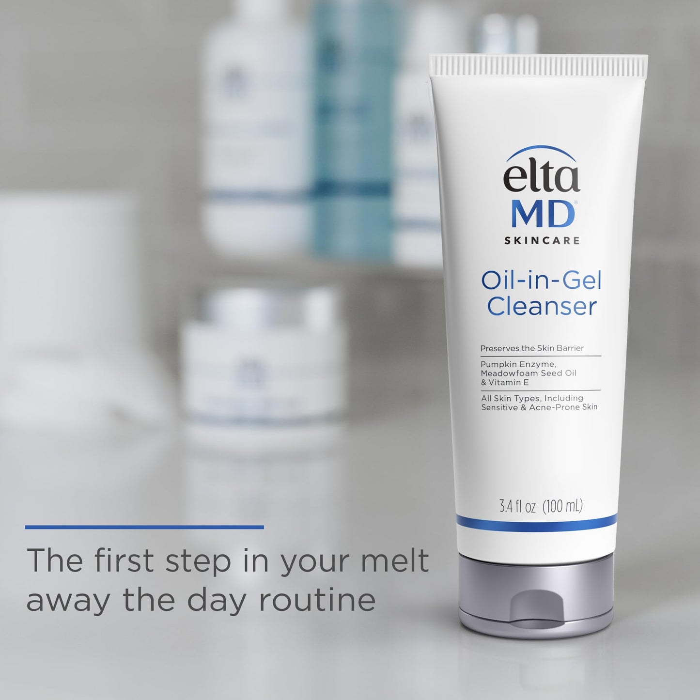 EltaMD Oil-In-Gel Facial Cleanser, Daily Gentle Face Cleanser, Removes Long-Wear Makeup, Sunscreen, and Sweat, Cleansing Oil For Face, 3.4 oz Tube Beauty & Personal Care EltaMD