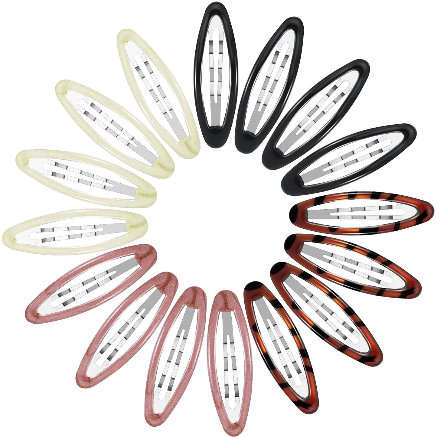 16 Pieces 2.8 Inch Big Oval Water Drop Shape Women Hair Clips Metal Stoving Varnish No Slip Hair Barrettes for Girls Women Accessories(Adorable Color) Beauty & Personal Care WILLBOND