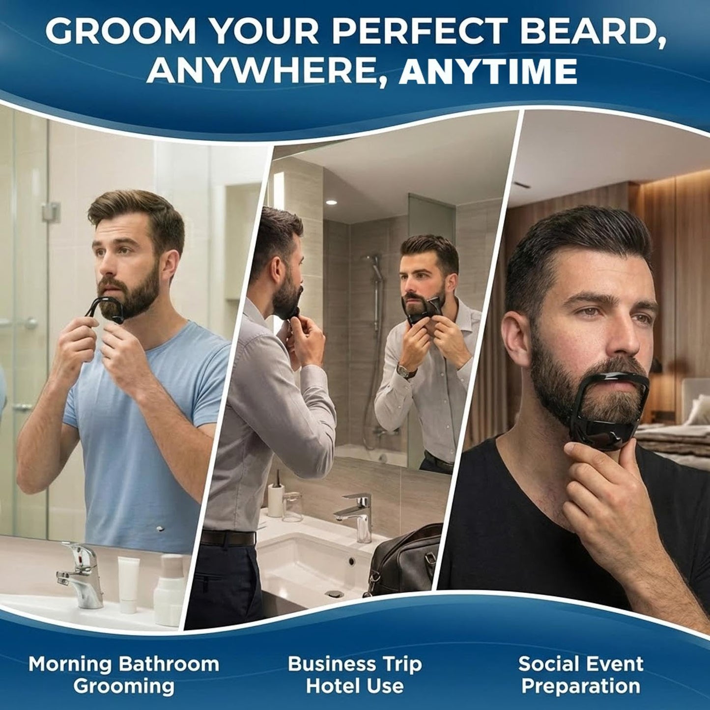 RCOACE Beard Shaper,Beard Shaping Tool with 5 Templates,Precision Beard Guide for Clean Lines,Beard Shaper Tool for Home Grooming,Beard Accessories Beauty and Personal Care RCOACE
