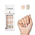 KISS imPRESS Press-On Manicure, Nail Kit, PureFit Technology, Short Press-On Nails, 'Time Slip', Includes Prep Pad, Mini Nail File, Cuticle Stick, Beauty & Personal Care imPRESS