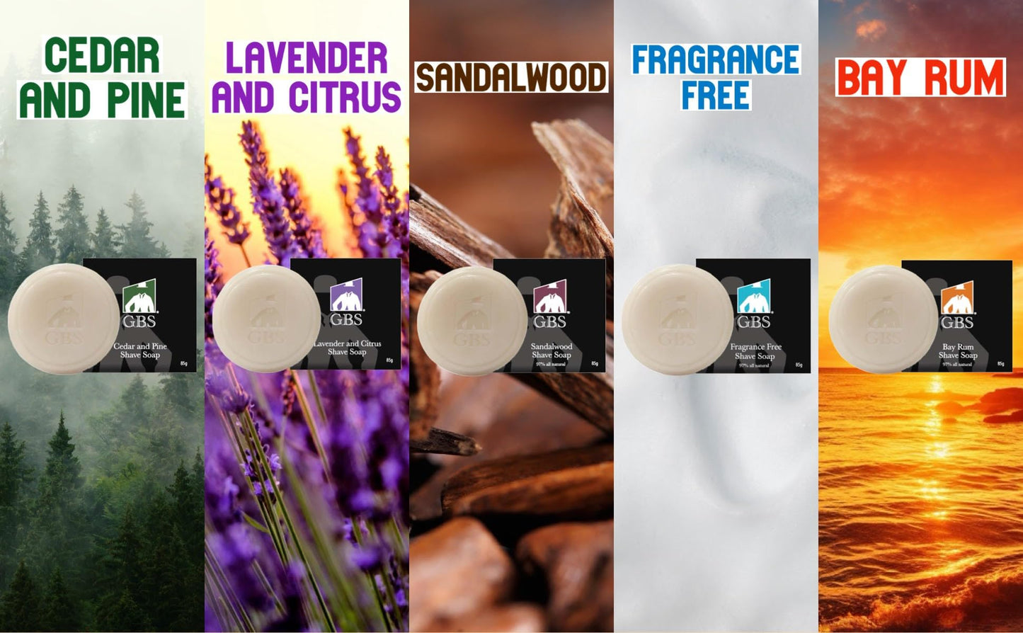 GENTS Men's Shaving Soap All Natural Enriched with Shea Butter and Glycerin, 3-Ounce Each, Variety Pack Pack of 5 Beauty and Personal Care G.B.S