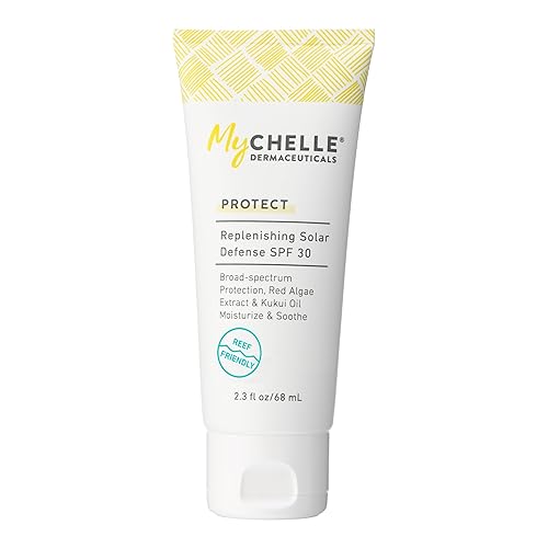 MyCHELLE Dermaceuticals Solar Defense SPF 30 (2.3 Fl Oz) - Moisturizing Reef Safe Sunscreen with Red Algae Extract and Kukui Oil - Travel Size Zinc Beauty & Personal Care MyChelle Dermaceuticals