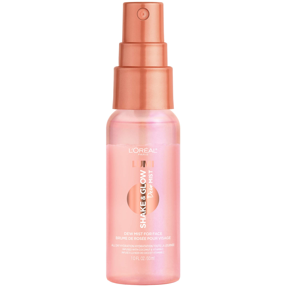 L’Oréal Paris Makeup LUMI Shake and Glow Dew Mist, Hydrating and Soothing Face Mist, Prep and Set Makeup, Energizes Skin with a Healthy Boost
