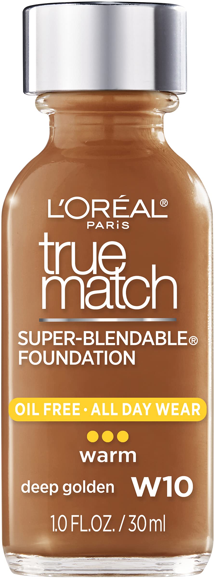 L'Oreal Paris Makeup True Match Super-Blendable Liquid Foundation, Deep Golden W10, 1 Fl Oz,1 Count Beauty & Personal Care L'Oreal Paris
