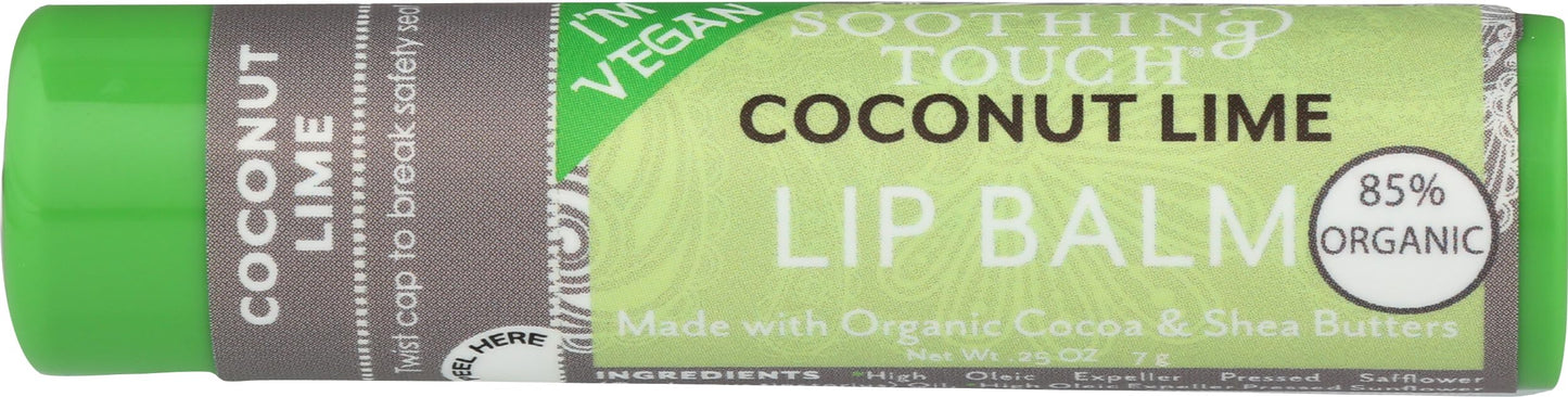 Soothing Touch Lip Balm, Organic Coconut Lime, .25 Ounce Beauty & Personal Care Soothing Touch
