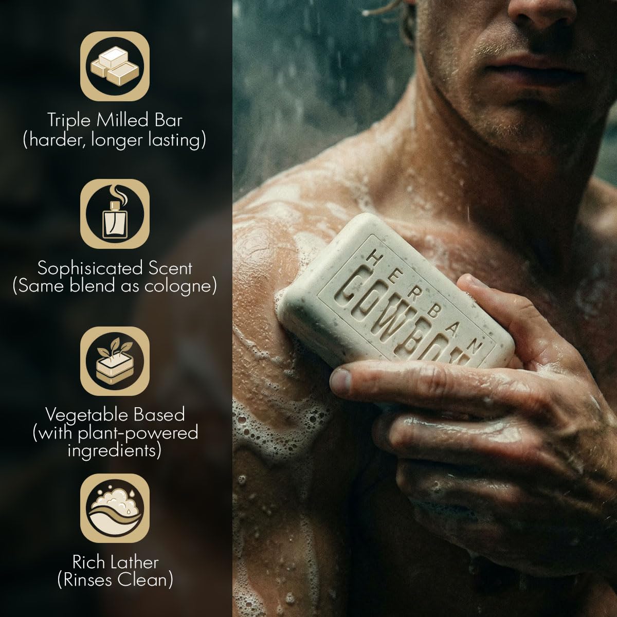 Herban Cowboy Sport Body Soap with Hints of Lemon, Lavender, and Patchouli (5 oz) Beauty & Personal Care Herban Cowboy