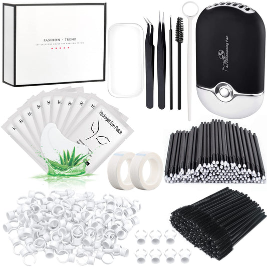 267 PCS Eyelash Extension Supplies Lash Extension Kit USB Air Conditioning Blower,Silicone Pad,Under Eye Gel Pads,Mini Makeup Beauty & Personal Care QUKLOGEN