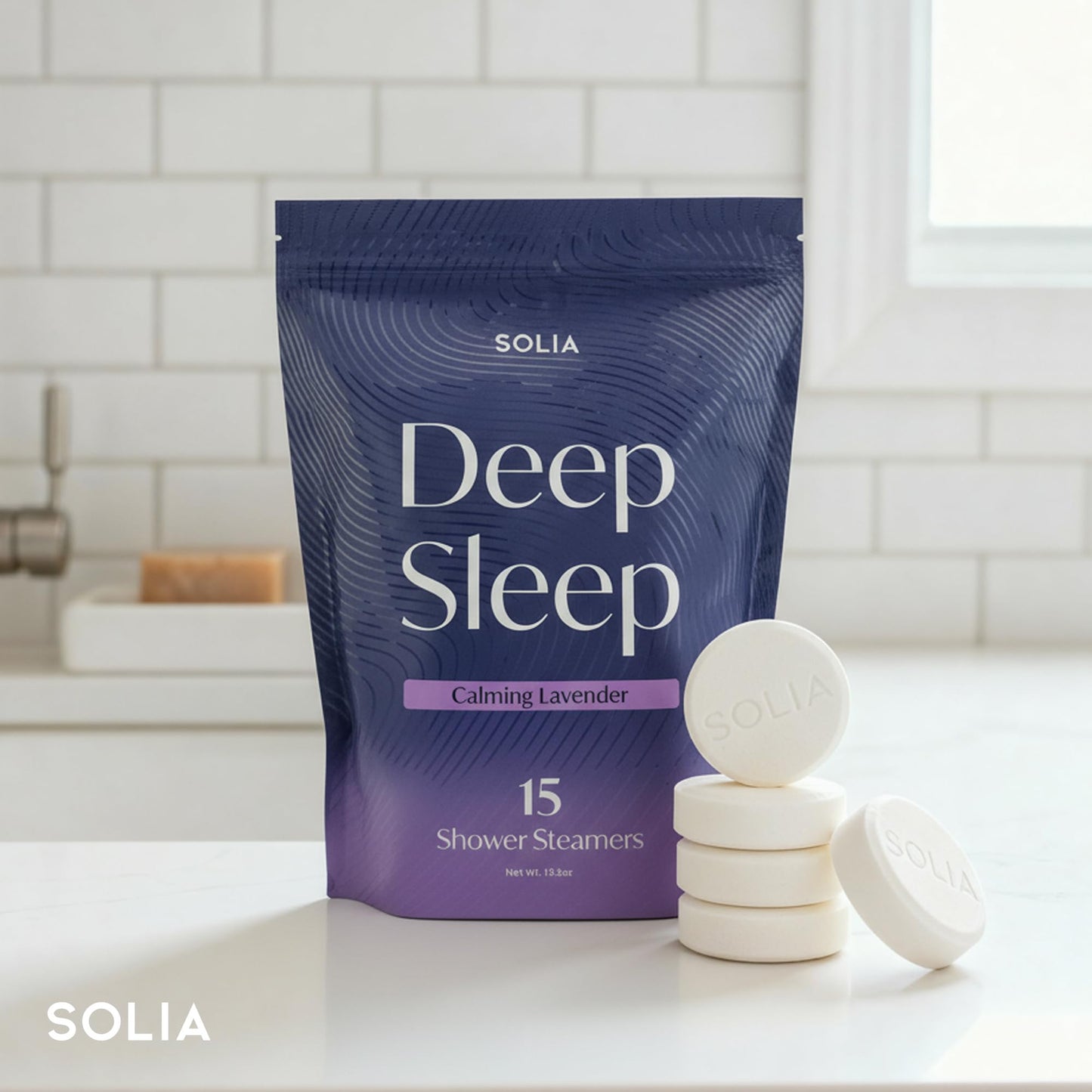 Solia Natural Lavender Shower Steamers - Patent-Pending - Real Essential Oil Lavender Tablets, Spa Steamers Aromatherapy, 15-Pack Beauty and Personal Care Solia