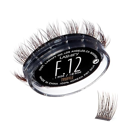 Lashify Fluffy 12mm Gossamer DIY Eyelash Extensions Refill, Truffle Color, Easy False Lashes To Add Fullness and Dimension Beauty & Personal Care Lashify