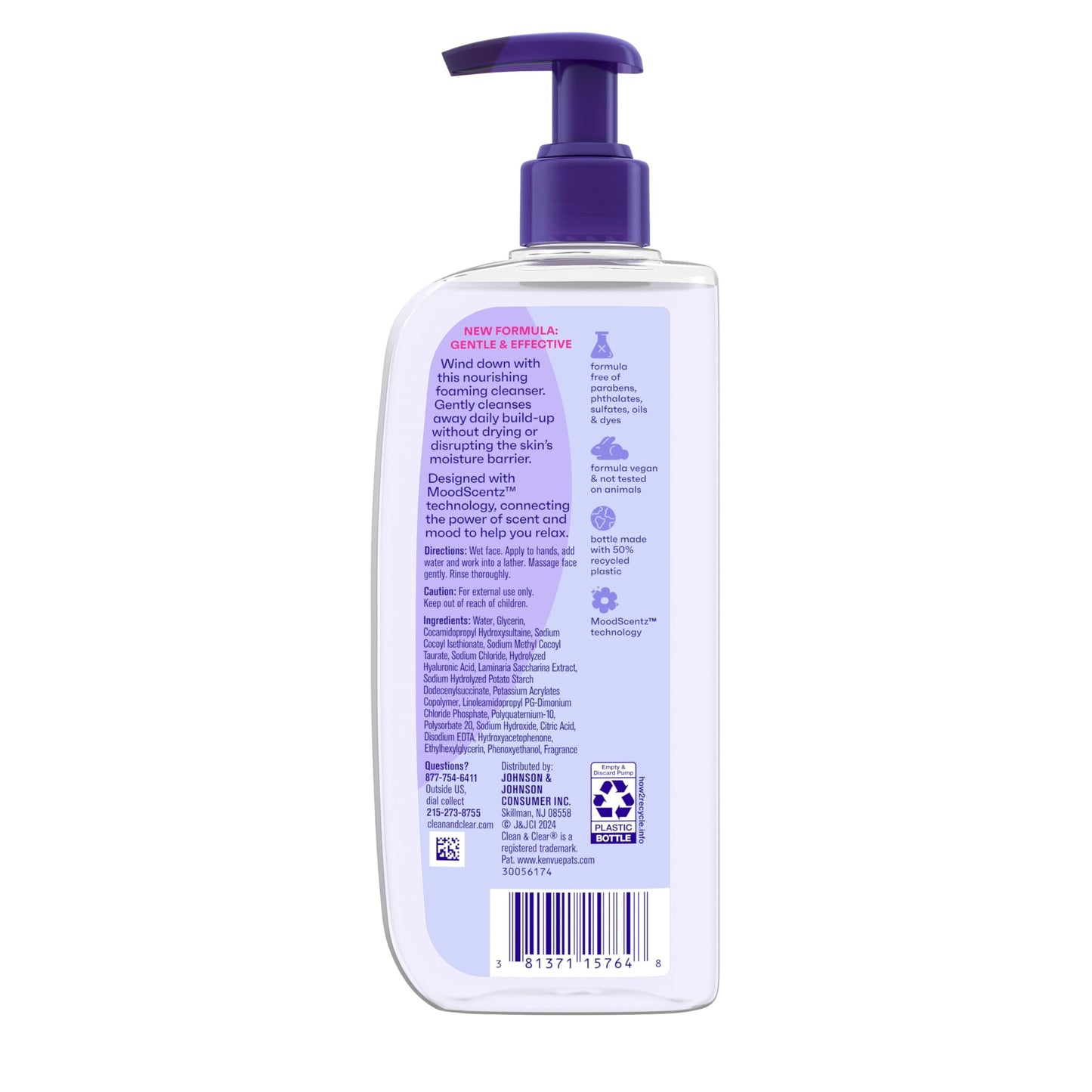 Clean & Clear Night Relaxing Deep Cleaning Oil-Free Night Face Wash, Foaming Facial Cleanser with Hyaluronic Acid & Sea Kelp Extract Gently Removes Beauty & Personal Care Clean & Clear