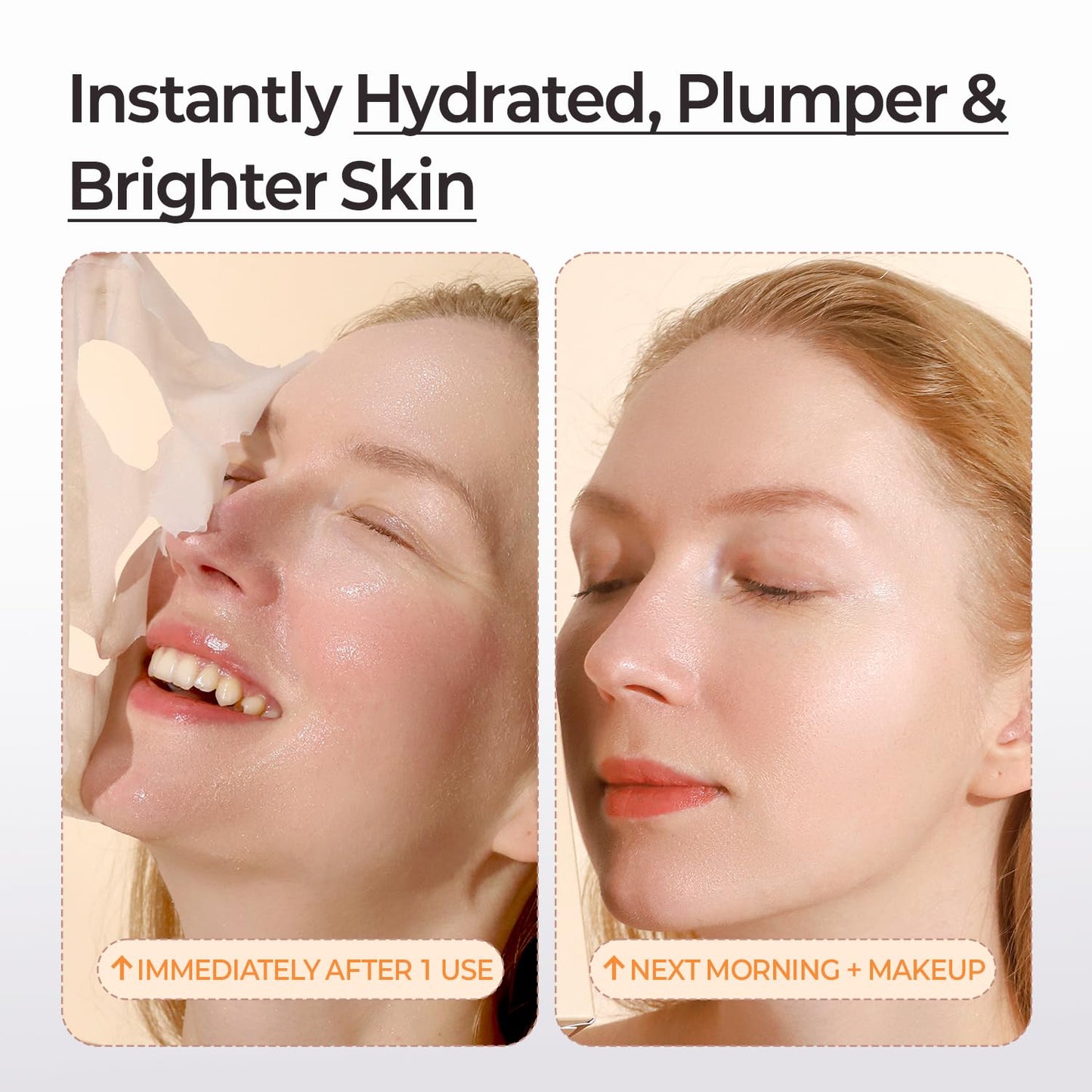 MOTHER MADE Glowing Glass Skin Hydrating Snail Deep Collagen Face Masks 10 EA, with Niacinamide 2%, Vitamin E, Facial Masks for Dry, Sensitive Skin Beauty & Personal Care MOTHER MADE