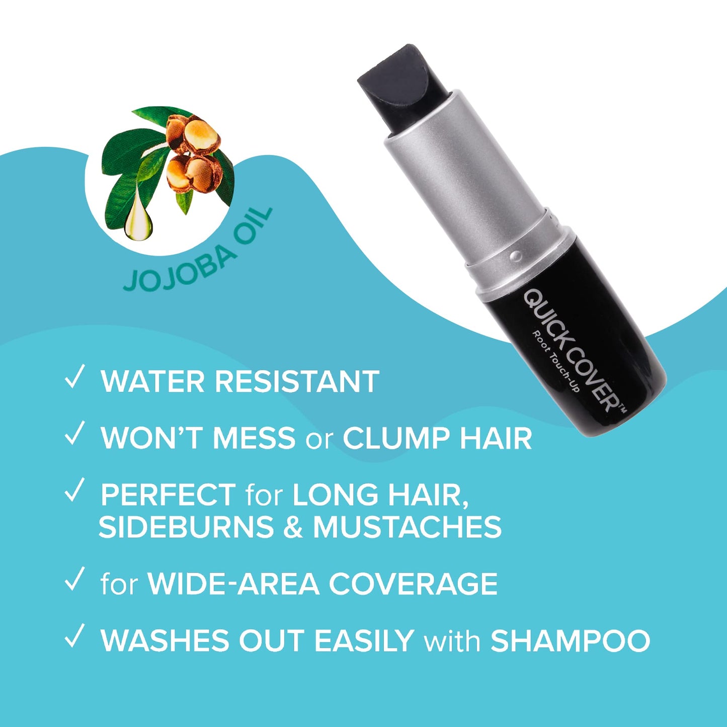 RED by Kiss Quick Cover Root Touch Up Stick, Water-Resistant Temporary Gray Hair Concealer with Brush for Roots and Beard, Long-Lasting Coverage, Easy Beauty & Personal Care Red by Kiss