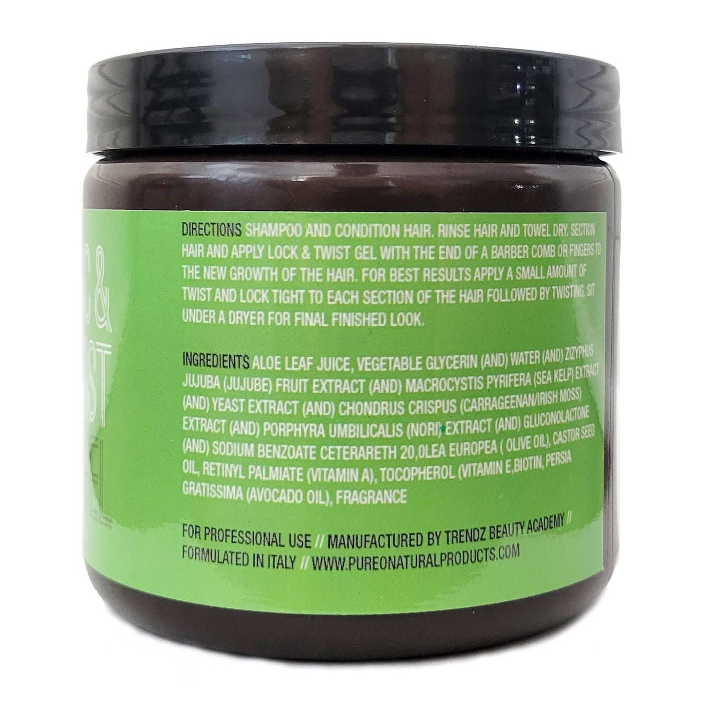 Pure O Hair Solution Product Lock & Twist Gel 16 Oz (Pack of 1) Beauty & Personal Care Pure O