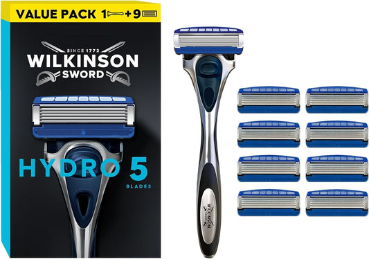 Wilkinson Sword Hydro 5 Skin Protection rakapparat med 8 ersättningsblad, 10-teiliges Set, 7004023G, 0.093 kilograms Beauty and Personal Care Wilkinson Sword