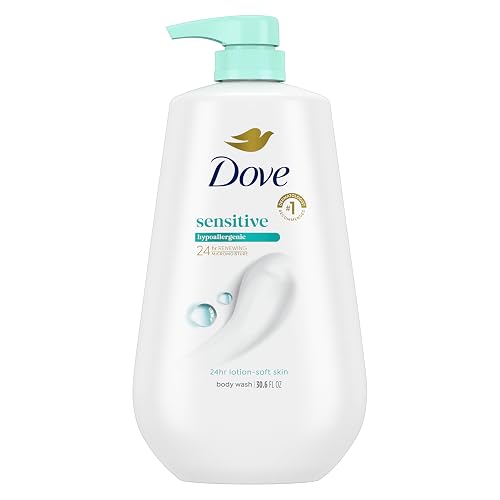 Dove Body Wash with Pump Sensitive Skin For 24hr Lotion-Soft Skin Moisturizing Skin Cleanser Gentle Hypoallergenic Formula with No Sulfates No Beauty & Personal Care Dove