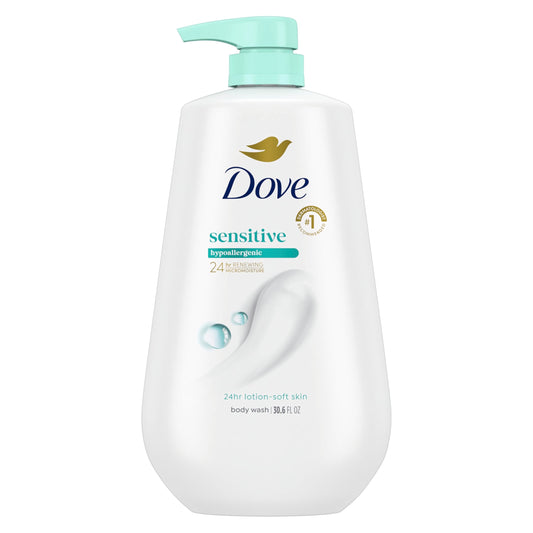 Dove Body Wash with Pump Sensitive Skin For 24hr Lotion-Soft Skin Moisturizing Skin Cleanser Gentle Hypoallergenic Formula with No Sulfates No Beauty & Personal Care Dove