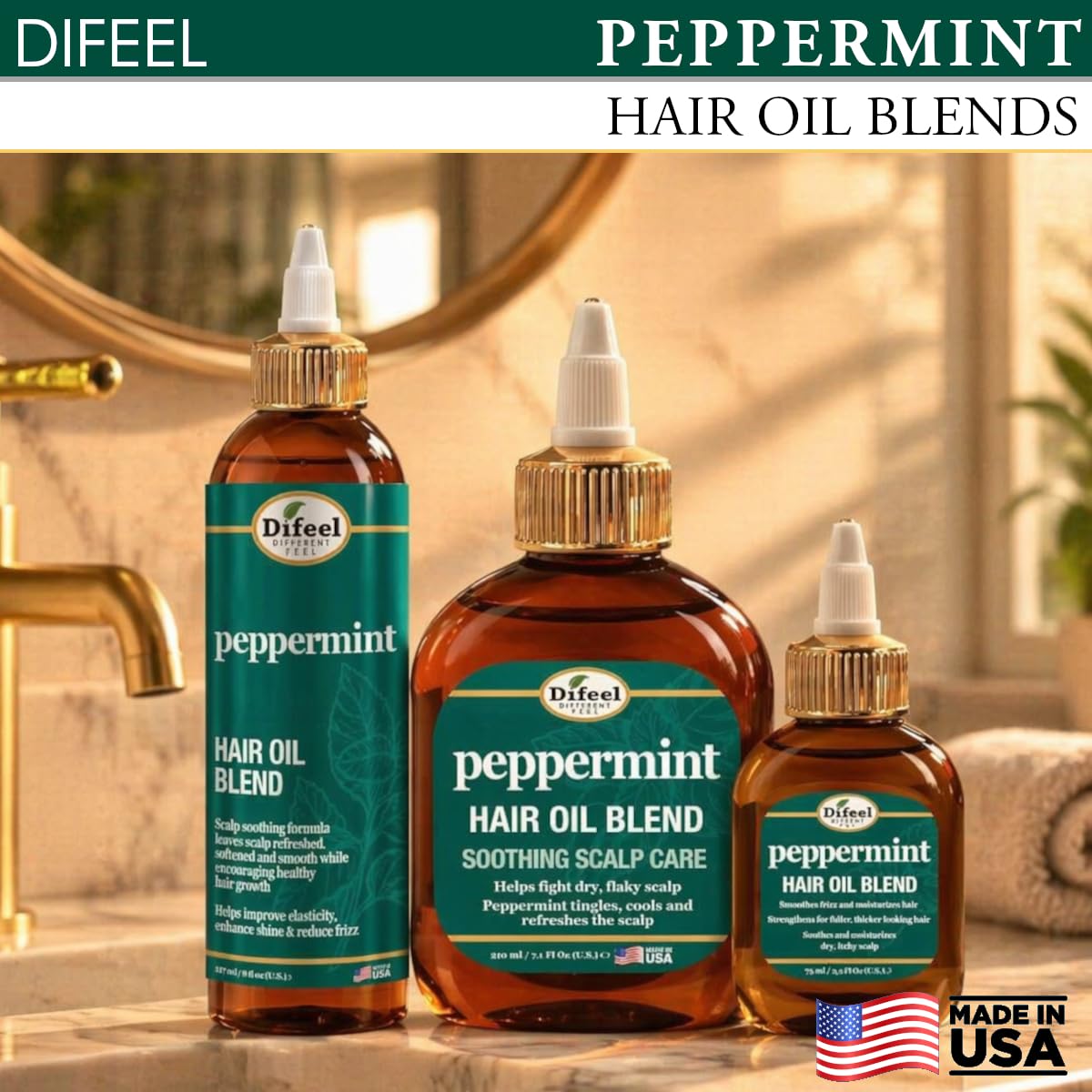 Difeel Peppermint Scalp Care Hair Oil 7.1 Ounces