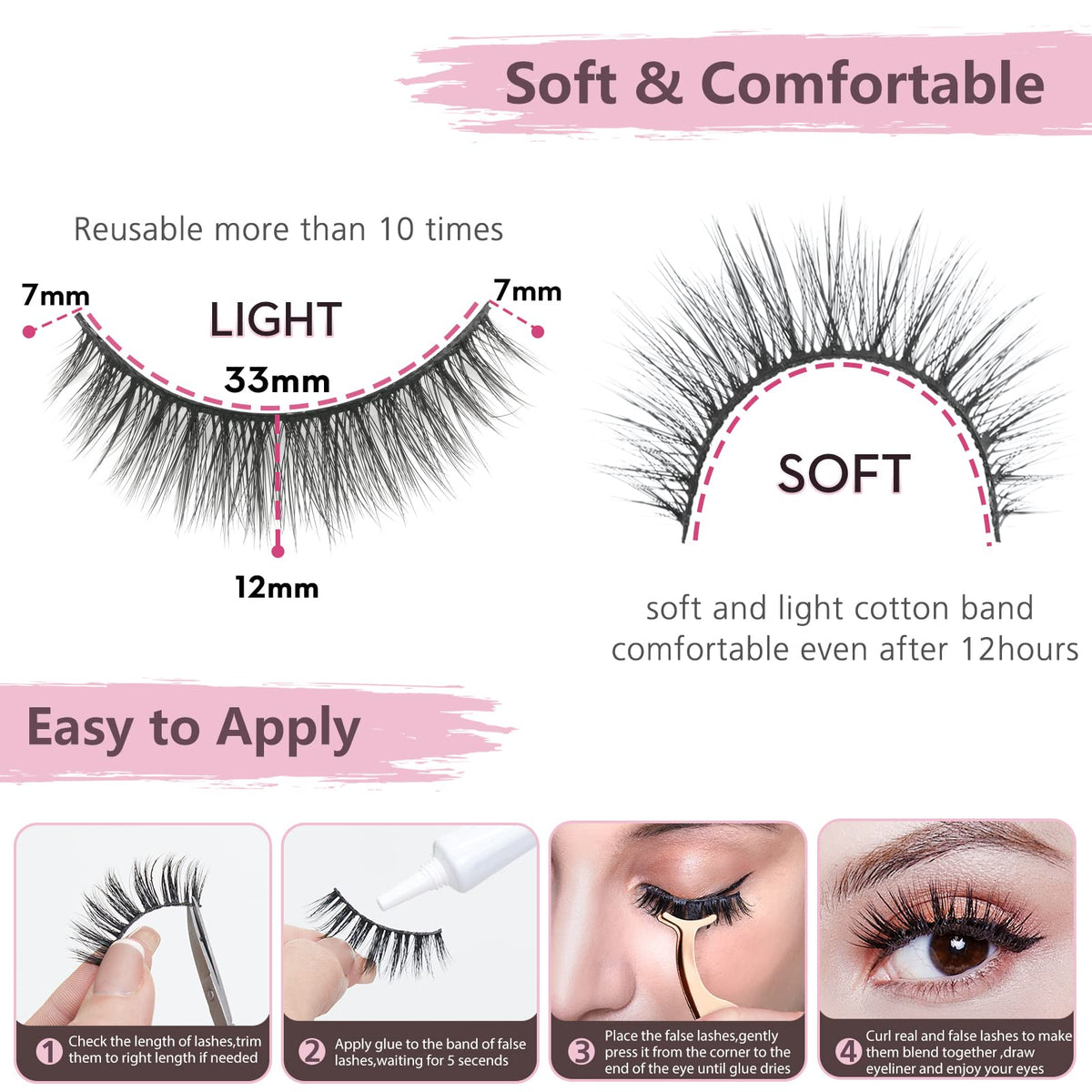 SONAFEEL False Lashes Natural Look Eye Lashes Pack Short Natural Eyelashes Wispy Strip Lashes Small Crisscross Daily Fake Eyelashes Reusable Faux 3d Beauty & Personal Care SONAFEEL