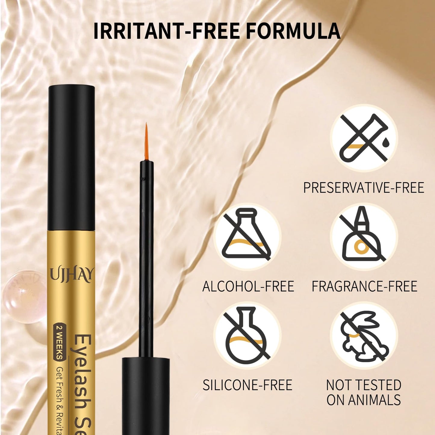 Eyelash Growth Serum for Thicker, Longer, Natural Lashes without Prostaglandin - Grow Luscious, Natural Lashes with Advanced Enhancer | Vegan… Beauty & Personal Care UJhay
