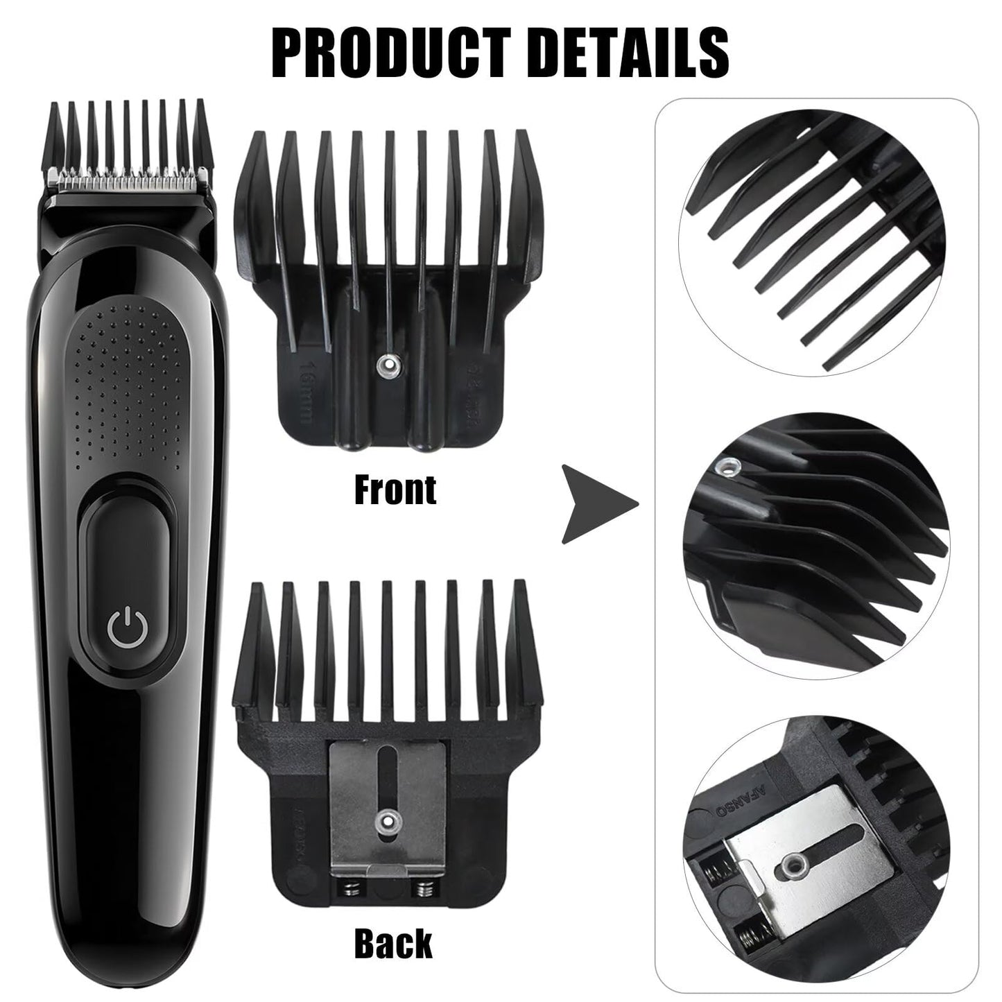 8 Pack Hair Clipper Guards Set for Wahl Detailer, for Andis T-Out liner, for BaBylis PRO, Snap-on Blade Attachment Combs with Springs (1/32" to 11/4") Beauty and Personal Care USonline911
