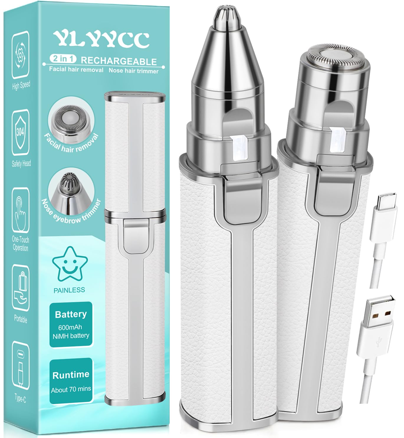 YLYYCC 2-in-1 Nose & Eyebrow Trimmer, Facial Hair Removal for Women Beauty and Personal Care YLYYCC