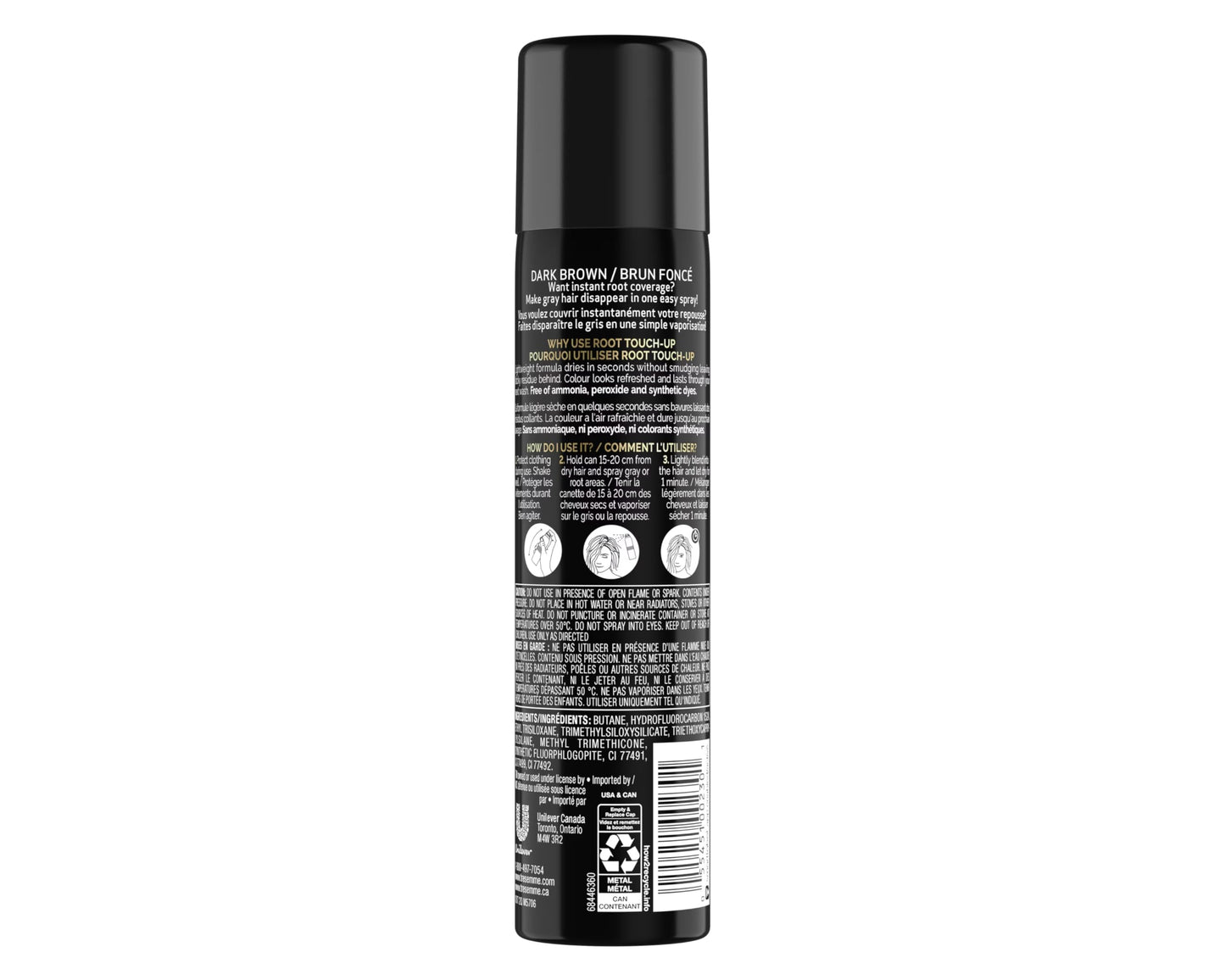 Tresemme Root Touch - Up Temporary Hair Color Spray Dark Brown 2.5 oz (Pack of 2) Beauty & Personal Care TRESemmé