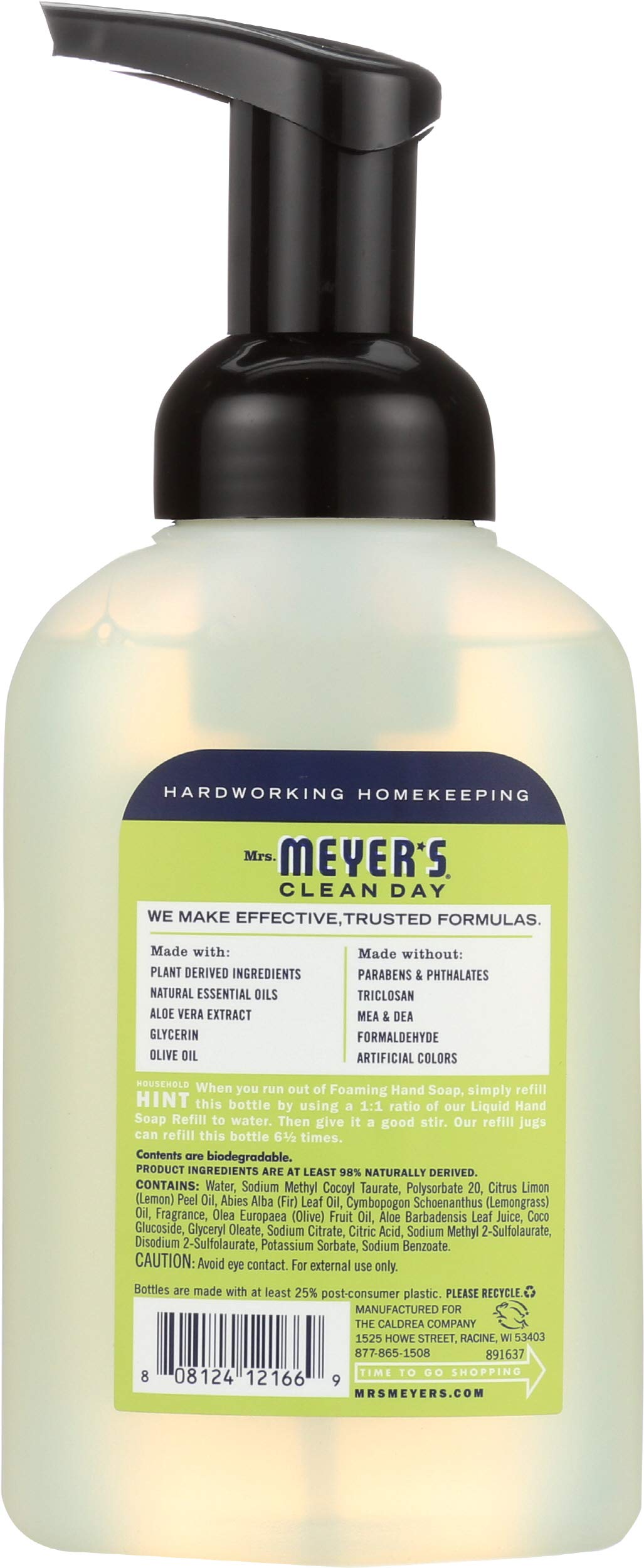 Mrs Meyer's, Soap Hand Foaming Lemon Verbena, 10 Fl Oz Beauty & Personal Care Mrs. MEYER'S