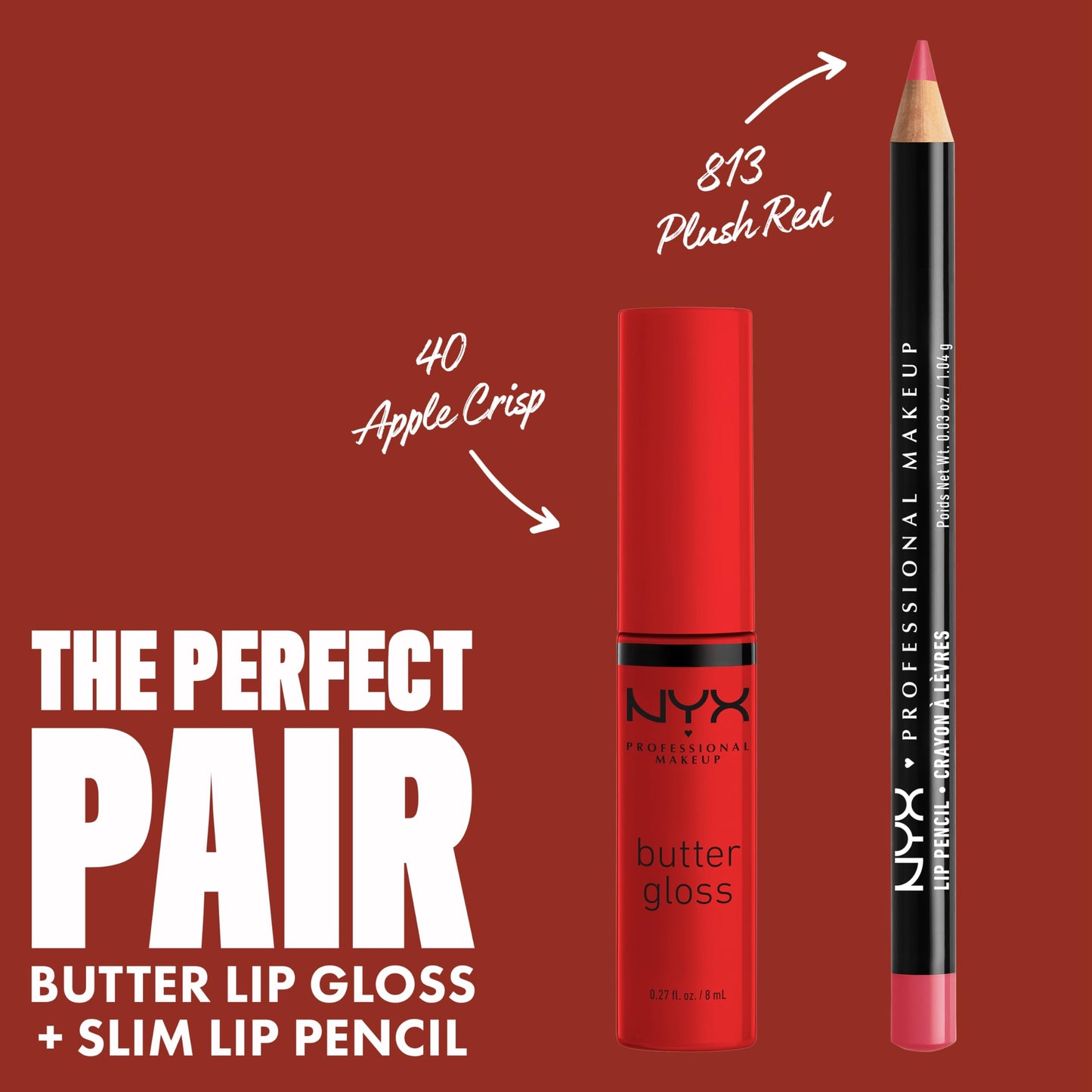 NYX PROFESSIONAL MAKEUP Butter Gloss, Non-Sticky Lip Gloss - Apple Crisp (Modern Red) Beauty & Personal Care NYX PROFESSIONAL MAKEUP
