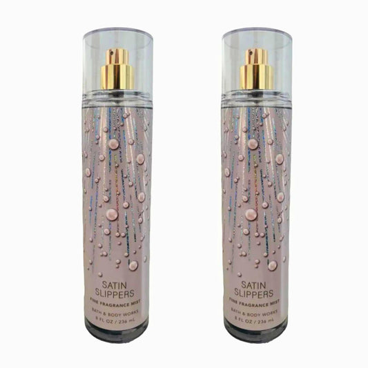 Bath & Body Works Fine Fragrance Mist, Set of 2 Bottles, 8oz Per Bottle (Satin Slippers) Beauty & Personal Care Bath & Body Works