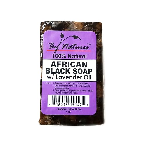 By natures Natural African Black Soap (Lavender essential oil) Beauty & Personal Care By Natures