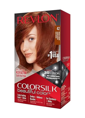 REVLON Colorsilk Beautiful Color, Permanent Hair Color with 3D Gel Technology & Keratin, 100% Gray Coverage Hair Dye, 42 Medium Auburn Beauty & Personal Care REVLON