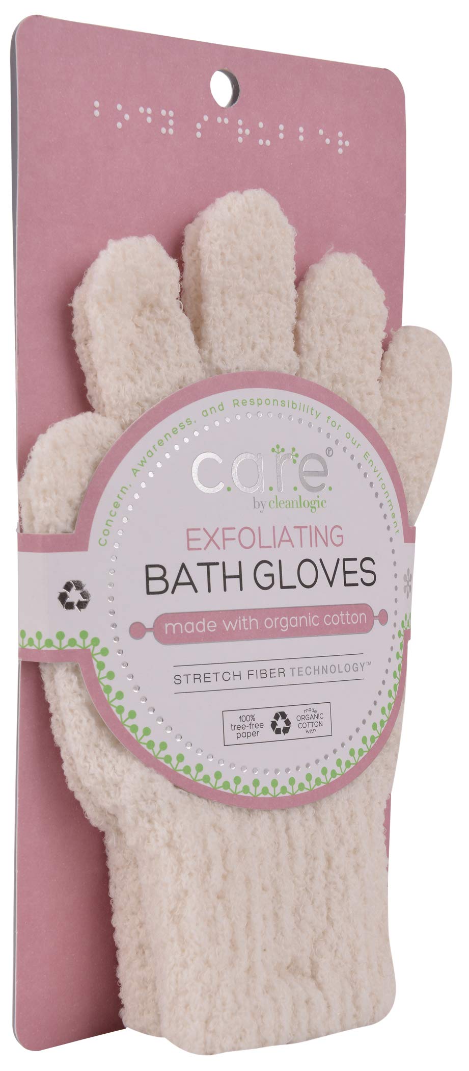 CleanLogic Exfoliating Bath and Shower Gloves, Certified Organic, 1 Pair Beauty & Personal Care Cleanlogic