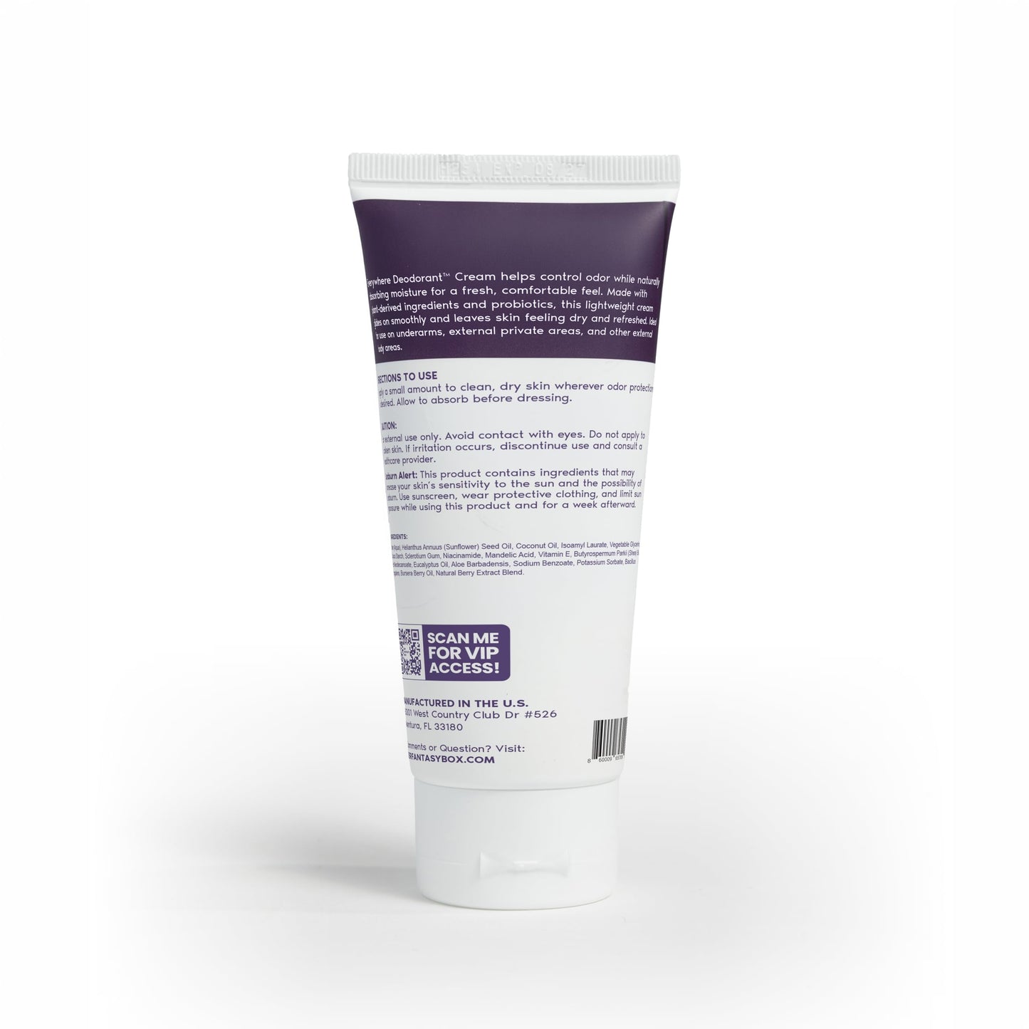 Her Fantasy Box - Everywhere Deodorant - with Probiotics - Berry Scent - Aluminum-Free, Naturally Absorbs Moisture - Fights Odor & Bacteria Beauty and Personal Care Her Fantasy Box