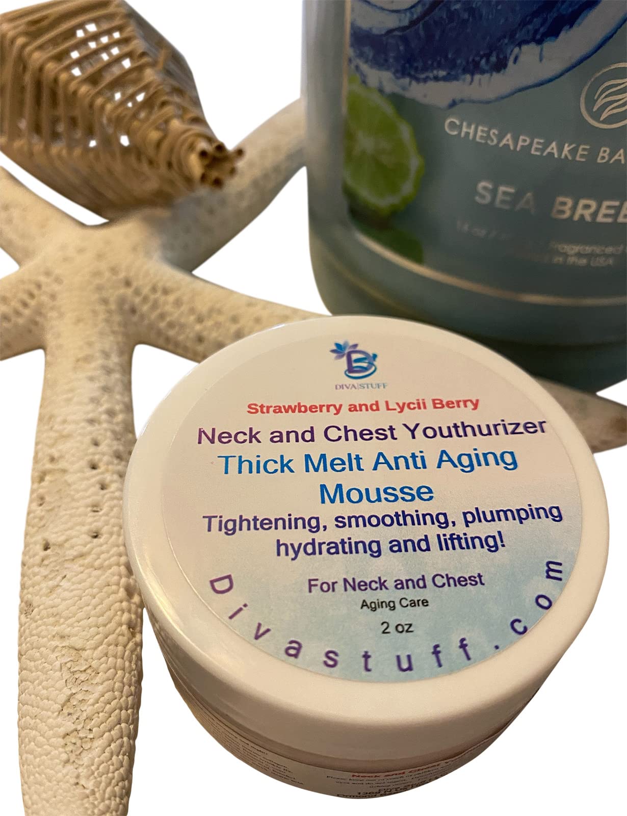 Diva Stuff Strawberry and Lycii Berry, Neck and Chest Youthurizer, Thick Melt Anti Aging Mousse, Tightens, Smooths, Plumps and Lifts Beauty and Personal Care Diva Stuff